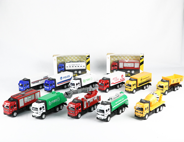 14款工程车合金回力车 XL80112L