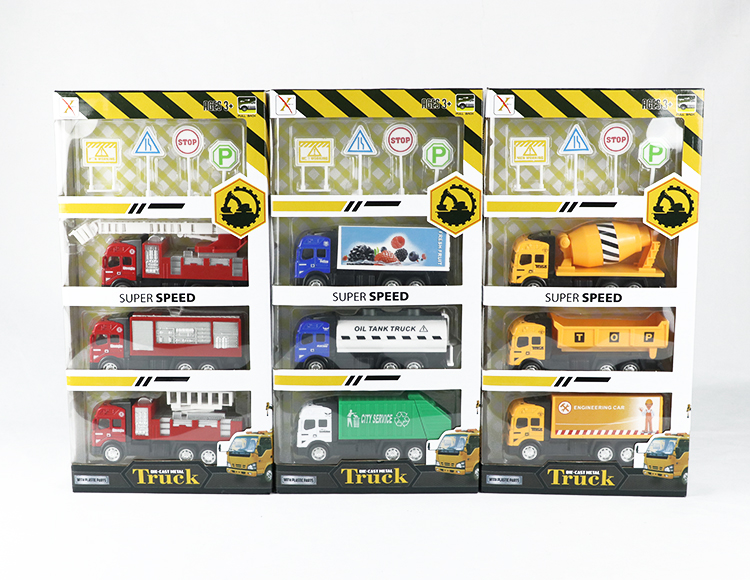 14款工程车合金回力车 XL80113L