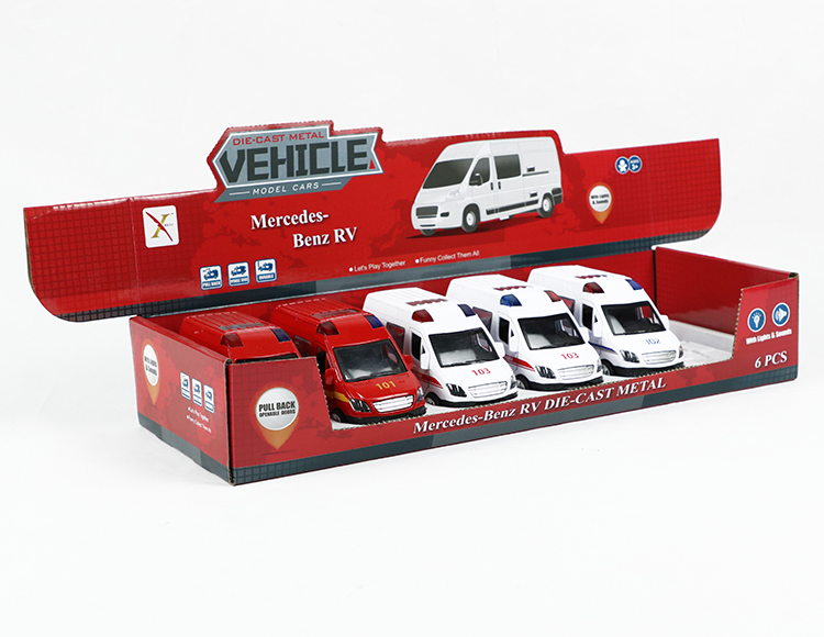 1:32奔驰房车合金回力俄文警车 XL80115-6F