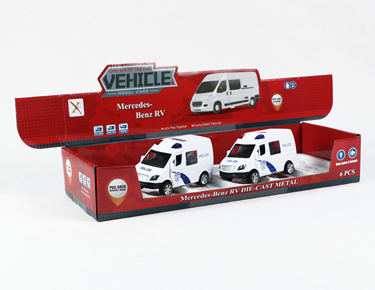 1:32奔驰房车合金回力警车 XL80115-6P