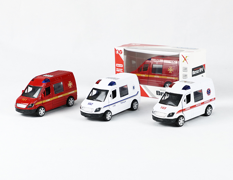 1:32奔驰房车合金回力俄文警车 XL80115F