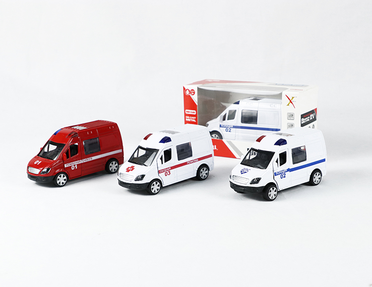 1:32奔驰房车合金回力俄文警车 XL80115FFL