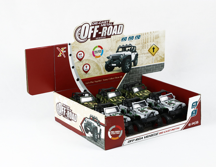 1:32牧马人（敞蓬）合金回力大轮军车 XL80119-6PL(OPEN)