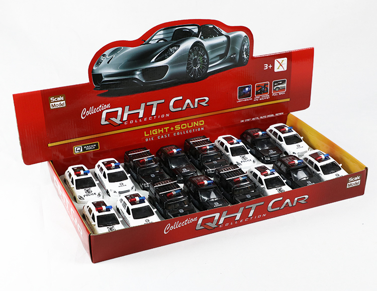 1:39悍马，路虎，Q7，保时捷合金回力警车 XL80120-12PL