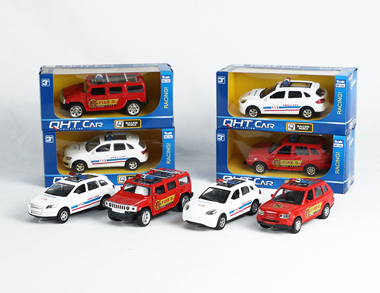 1:39悍马，路虎，Q7，保时捷合金回力消防车 XL80120F