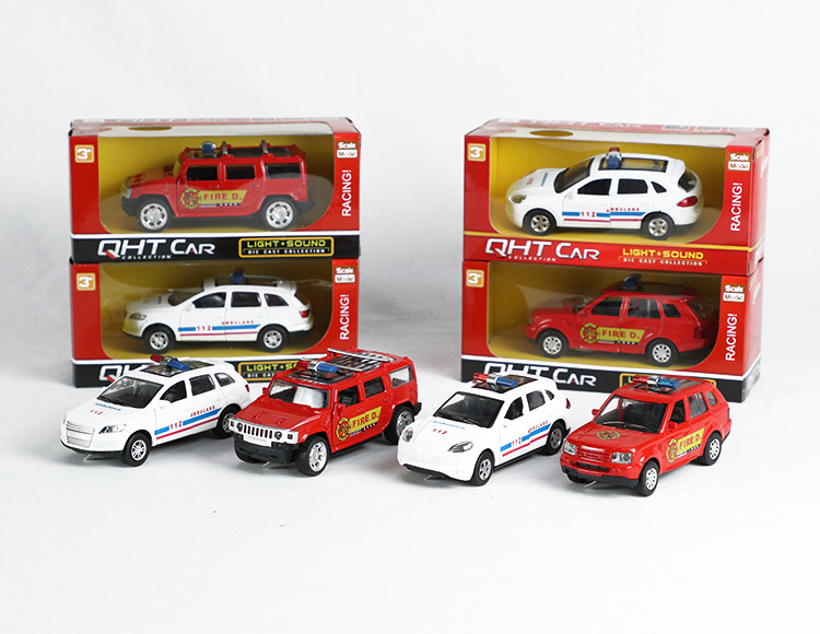 1:39悍马，路虎，Q7，保时捷合金回力消防车 XL80120FL