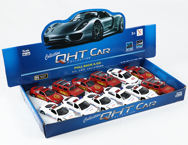 1:32宝马X6，M5，法拉利，悍马，合金回力消防车 XL80122-12F