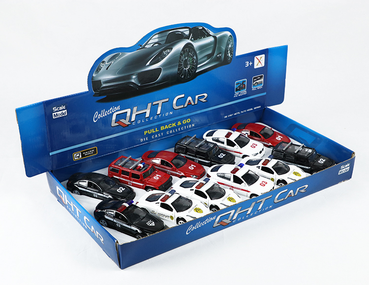 1:32宝马X6，M5，法拉利，悍马，合金回力俄文消防车 XL80122-12FF