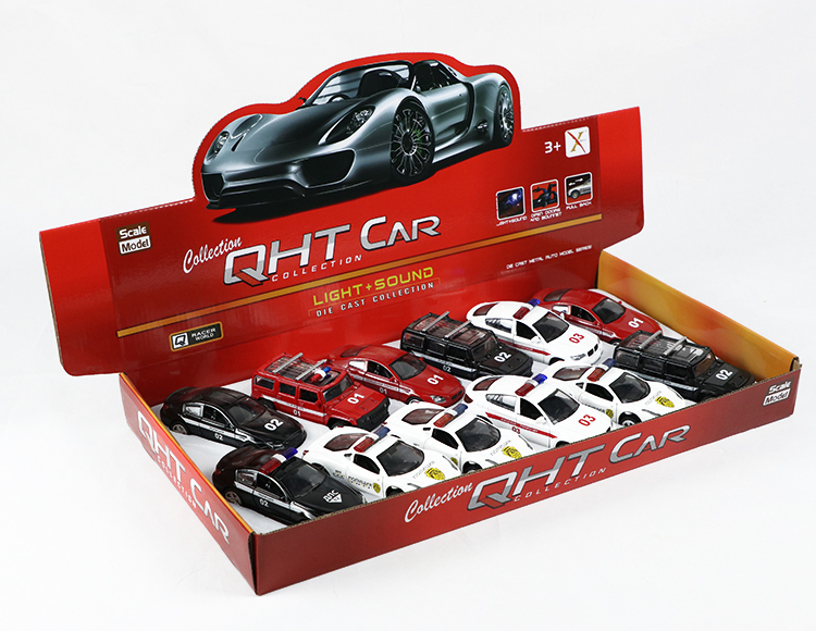 1:32宝马X6，M5，法拉利，悍马，合金回力俄文消防车 XL80122-12FFL