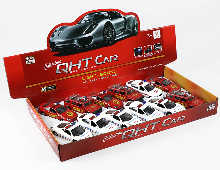 1:32宝马X6，M5，法拉利，悍马，合金回力消防车 XL80122-12FL