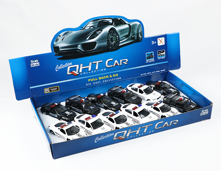 1:32宝马X6，M5，法拉利，悍马，合金回力警车 XL80122-12P