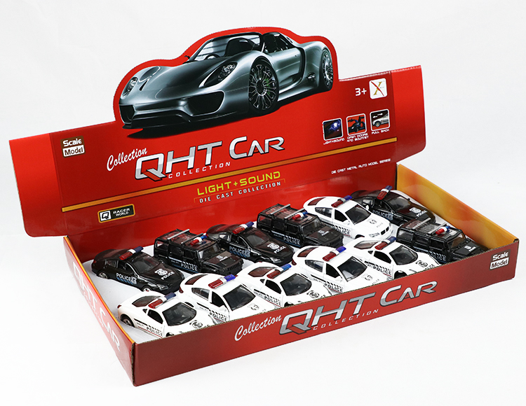 1:32宝马X6，M5，法拉利，悍马，合金回力警车 XL80122-12PL