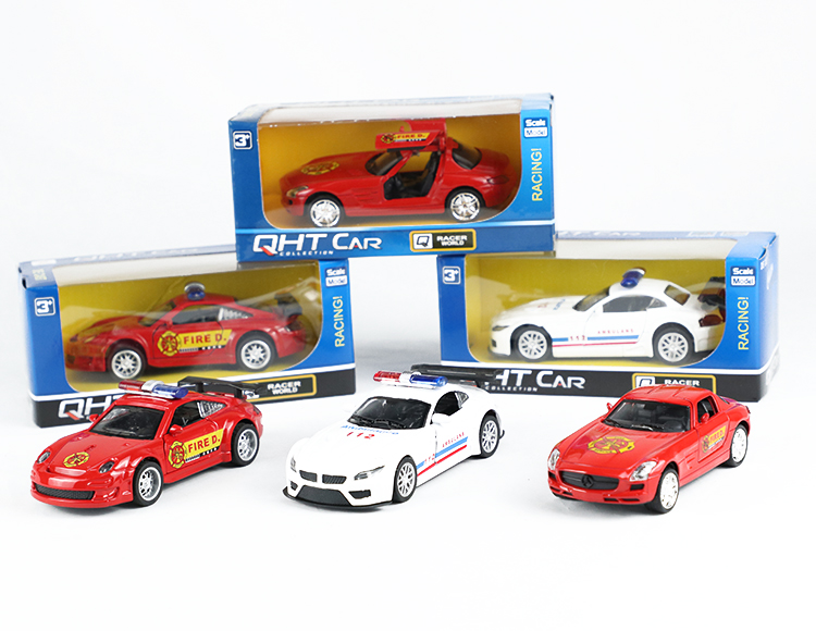 1:33宝马Z4保时捷GT3奔驰SLS合金回力消防车，救护车 XL80132F