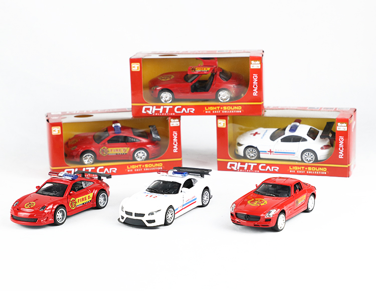1:33宝马Z4保时捷GT3奔驰SLS合金回力消防救护车 XL80132FL