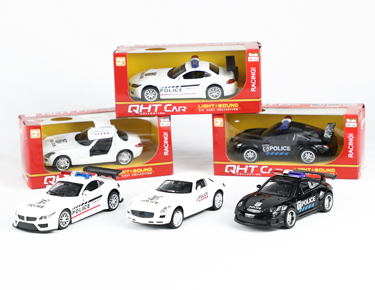1:33宝马Z4保时捷GT3奔驰SLS合金回力警车 XL80132PL