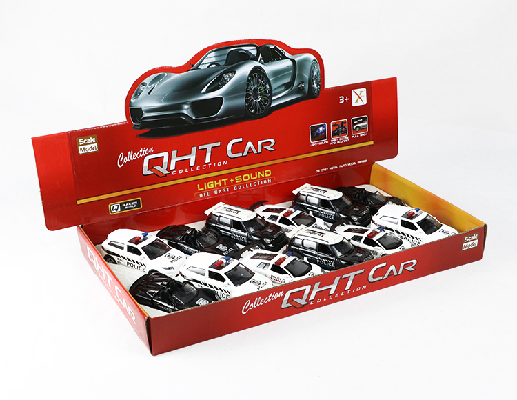 1:32宝马迷你酷吧.保时捷918.兰博基尼蝙蝠.路虎极光合金回力警车 XL80133-12PL