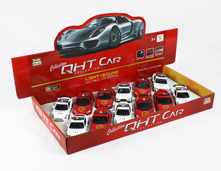 1:32大众尚酷，本田，宾利，日产合金回力消防车，救护车 XL80134-12FL