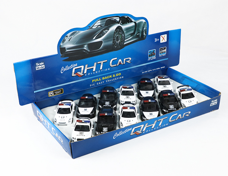 1:32大众尚酷，本田，宾利，日产合金回力警车 XL80134-12P