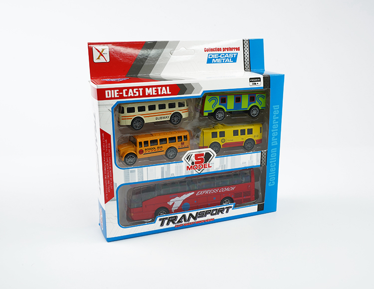 1:70合金巴士+4只小电车回力车 XL80136-5