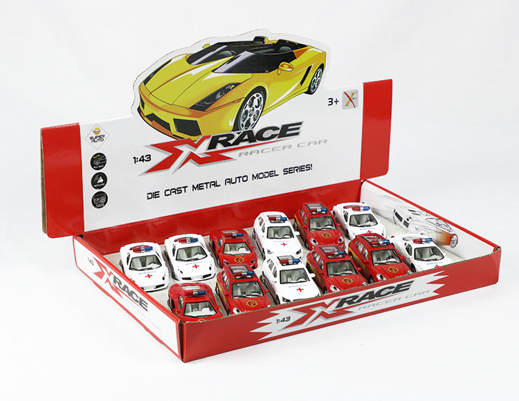 1:43合金回力消防车，救护车 XL80139-12FL