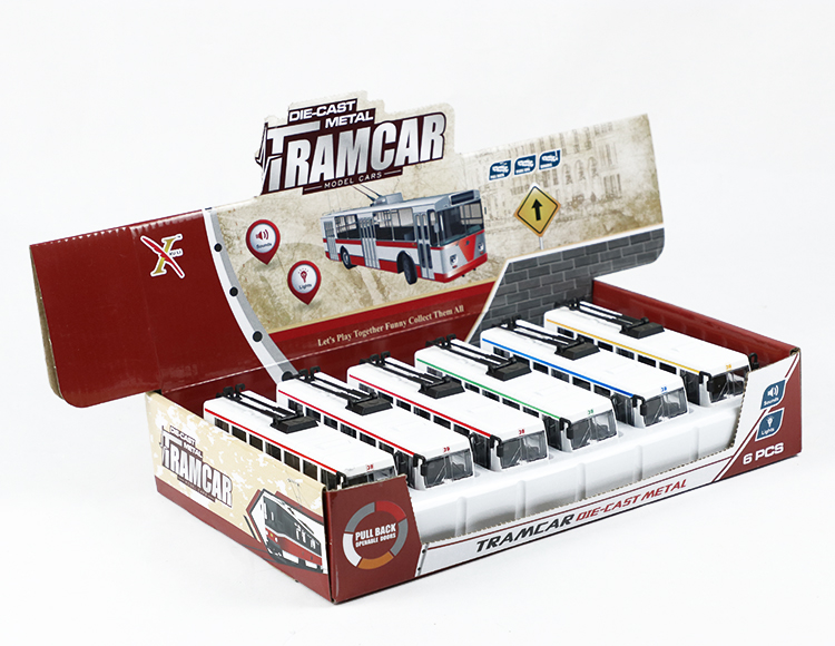 1:90合金巴士电车回力跑车 XL80187-6L