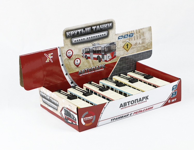 1:90合金巴士电车回力跑车 XL80189-6L