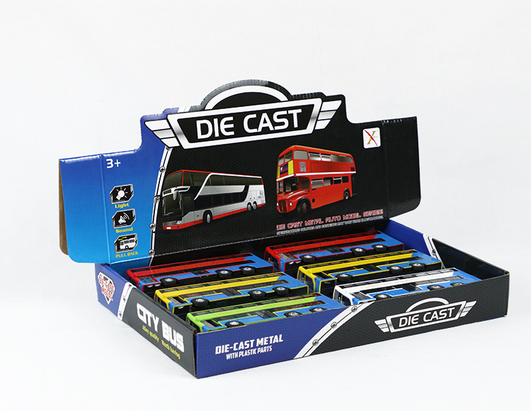 1:90合金双层旅游巴士回力 XL80198-6L