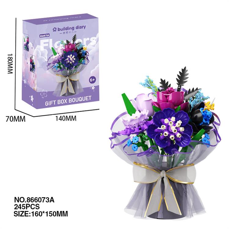 花束*星河紫玫（含丝带+花材网纱) 866073A
