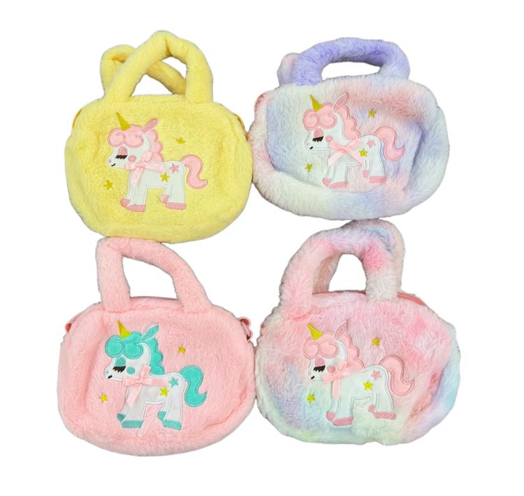 独角兽毛绒单肩手提包 142391N