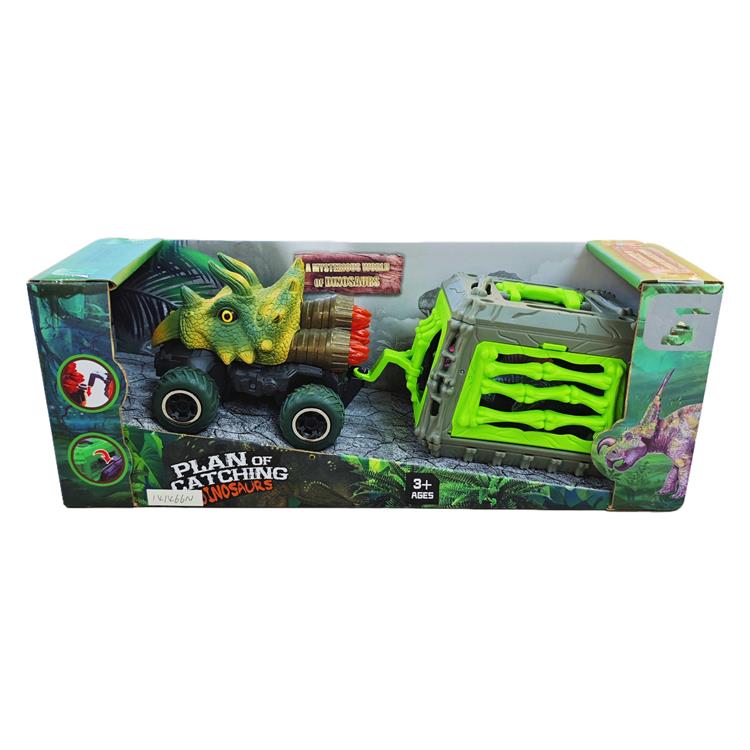 捕龙计划之1:43三角龙遥控车拖带小笼子 141466N