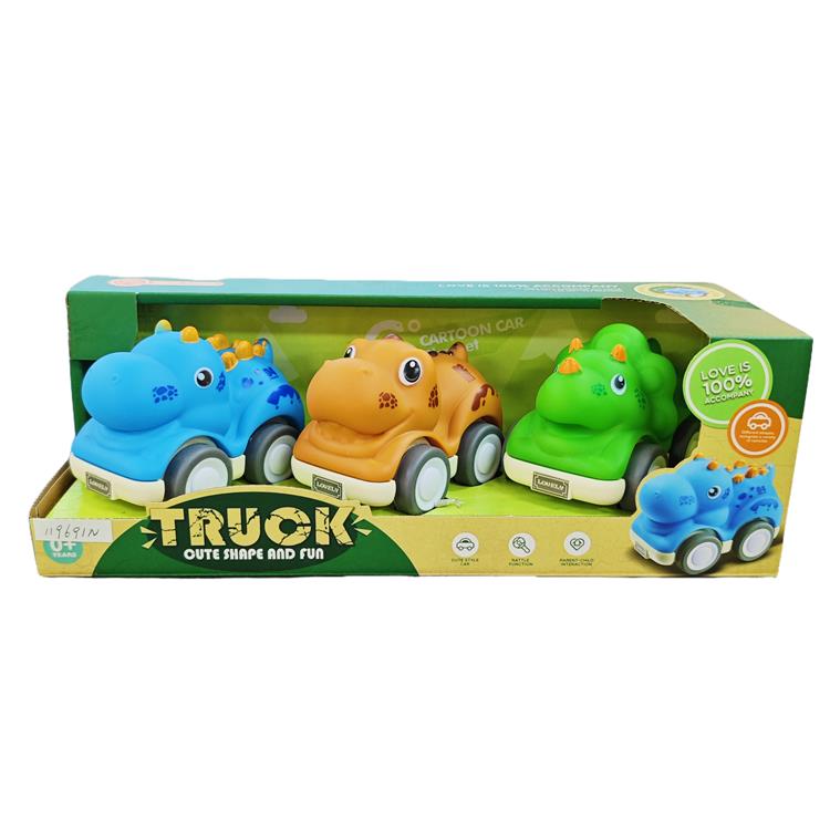 回力搪胶霸王龙车，双脊龙车，三角龙车搪胶车 119691N