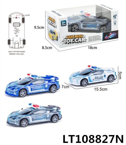 惯性灯光音乐车（布加警车款） 108827N
