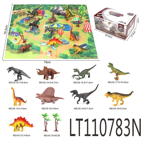 空心复古恐龙9只+2大椰树+1地图 110783N