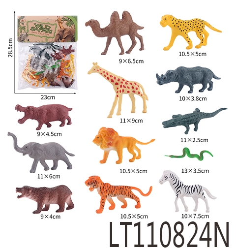 5寸实心动物12只 110824N