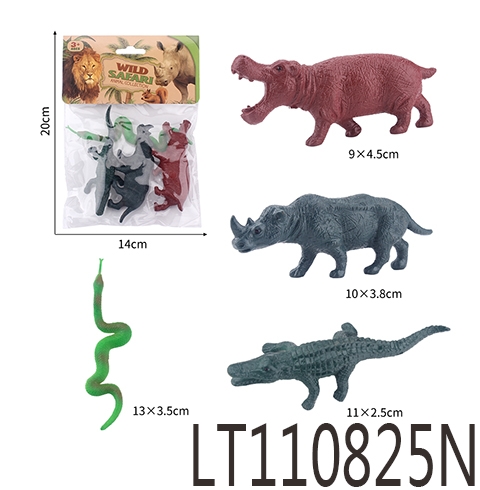 5寸实心动物4只 110825N
