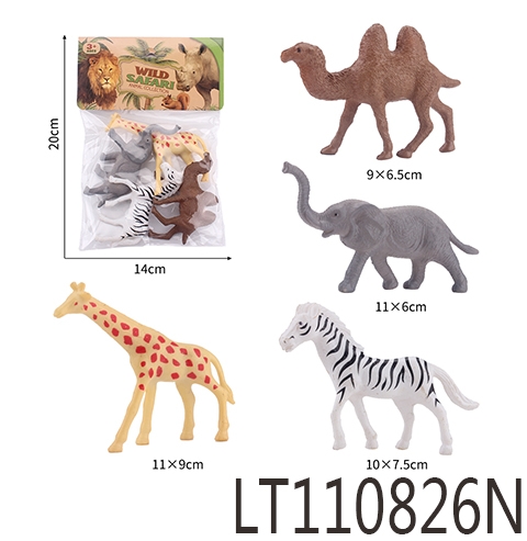 5寸实心动物4只 110826N