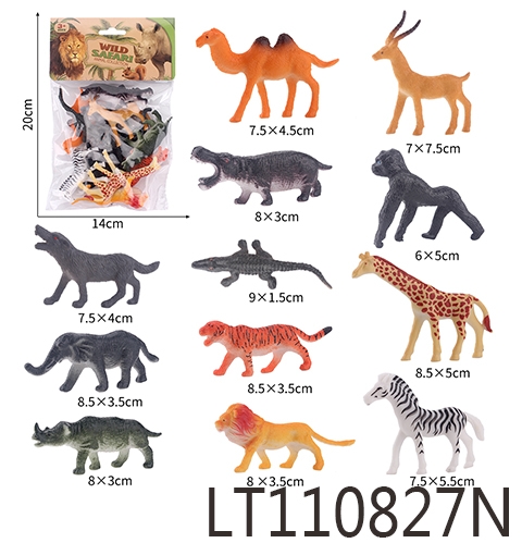 4寸实心动物12只 110827N