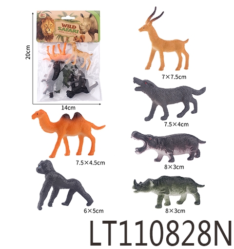 4寸实心动物6只 110828N