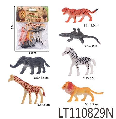 4寸实心动物6只 110829N