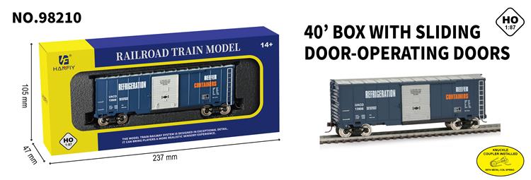 40尺棚车（带开关门，金属轮） 98210