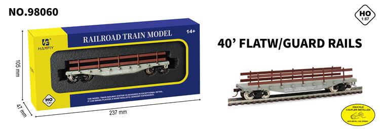 40尺护栏，平板运输车（金属轮） 98060