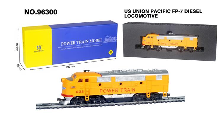 美国Union Pacific FP-7内燃机火车（14V，铜轮，已安装转向节耦合器，带铜线圈弹簧） 96300