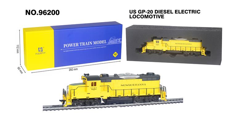 美国GP-20柴油电力机火车（14V， 铜轮，已安装转向节耦合器，带铜线圈弹簧） 96200