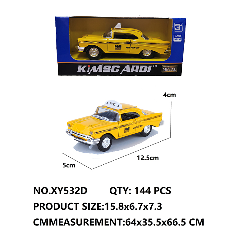 1:36合金回力双开门凯迪拉克的士车 XY532D