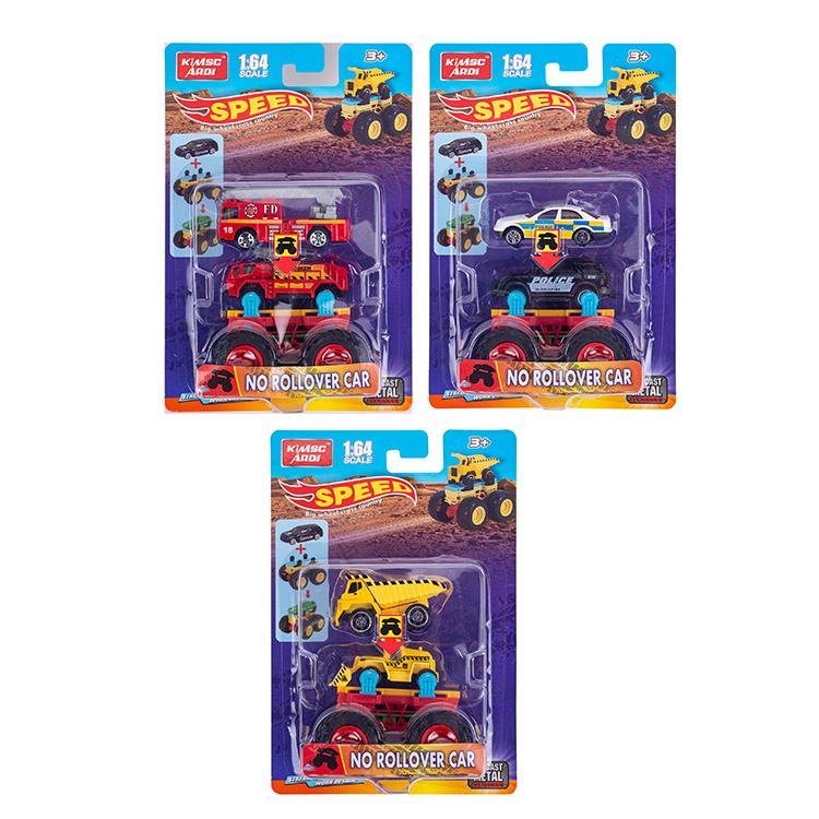 1:64合金消防、警察、工程滑行车配高架底 XY913