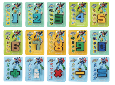 TRANSFORMABLE NUMBERS  (SMALLEST SIZE),15 STYLES MIXED 188-181Y