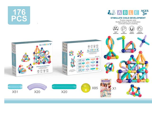 大颗粒磁力棒176PCS JY1112625         