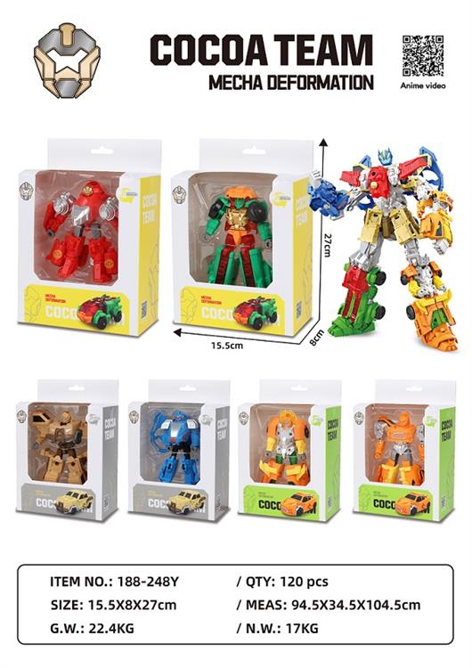 托宝百变6合1变形机器人/3C/6款 JY1198398         