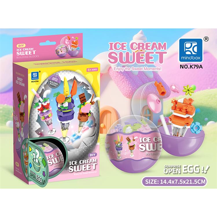 美味甜筒扭蛋积木（6款英文） K79A