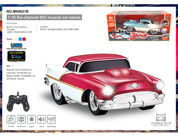 2.4G 六通带切换声音遥控肌肉改装车 MK8021B